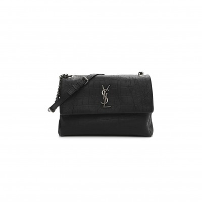 YSL MEDIUM WEST HOLLYWOOD MONOGRAM FOLD-OVER GREY 1079793 (24*15*10cm)